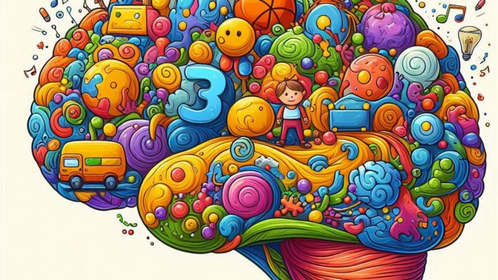 Ilustração Divertida - Cérebro de criança